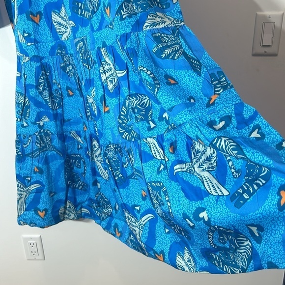 Brand new BRITTON COURT Jungle Safari blue print maxi DRESS size medium women’s - Picture 5 of 9